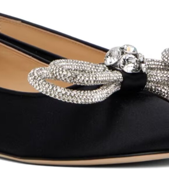 MACH & MACH Double Bow Satin Ballerina Shoes - EUR 38 (US 8) - Picture 3 of 9
